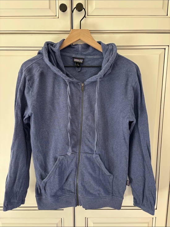 Patagonia Tops - Patagonia Organic Cotton French Terry Blue Zip Hoodie Sweatshirt 52815 Womens XS